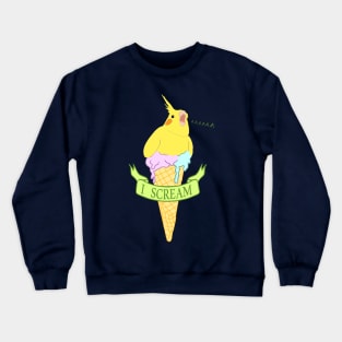 ice cream - I scream - yellow cockatiel Crewneck Sweatshirt